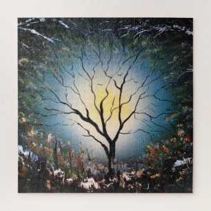 Puzzle Lumière de la Pleine lune à travers les Branches
