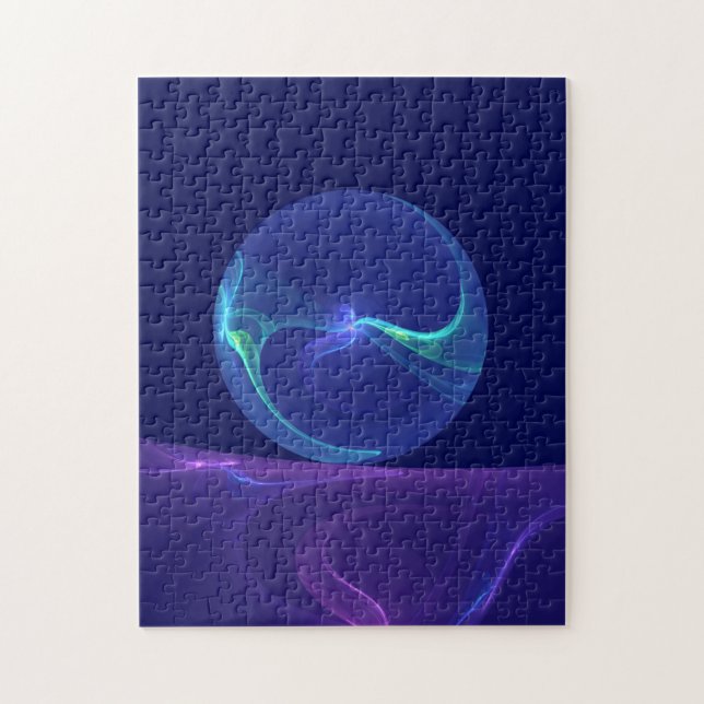 Puzzle Lumineuse Bleu Violet Rêve Abstrait Fractal Art (Vertical)