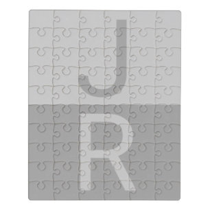 Puzzle Lumineuses Gris & Gris Initiales Modernes Monogram