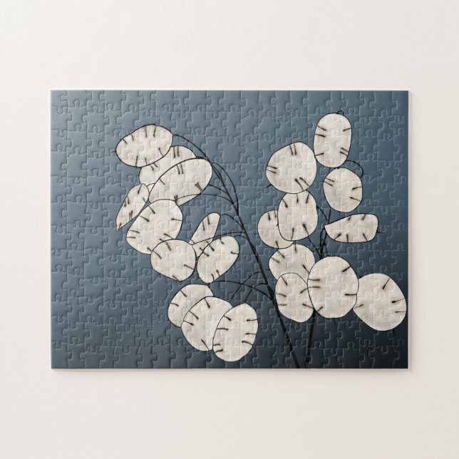Puzzle Lunaria Argent Dollar Argent Plante Art Imprimer (Horizontal)