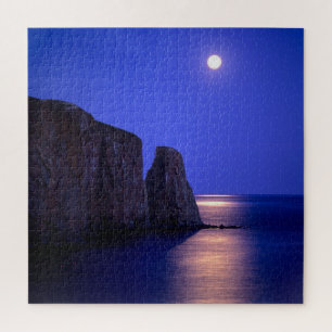 Puzzle Lune au crépuscule Rocher Percé Côte Gaspésienne