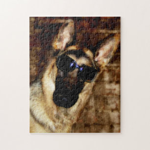 Puzzle Lunettes de soleil de port de berger allemand