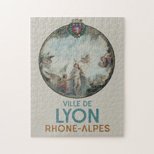 Puzzle Lyon vintage peinture France Poster (Vertical)
