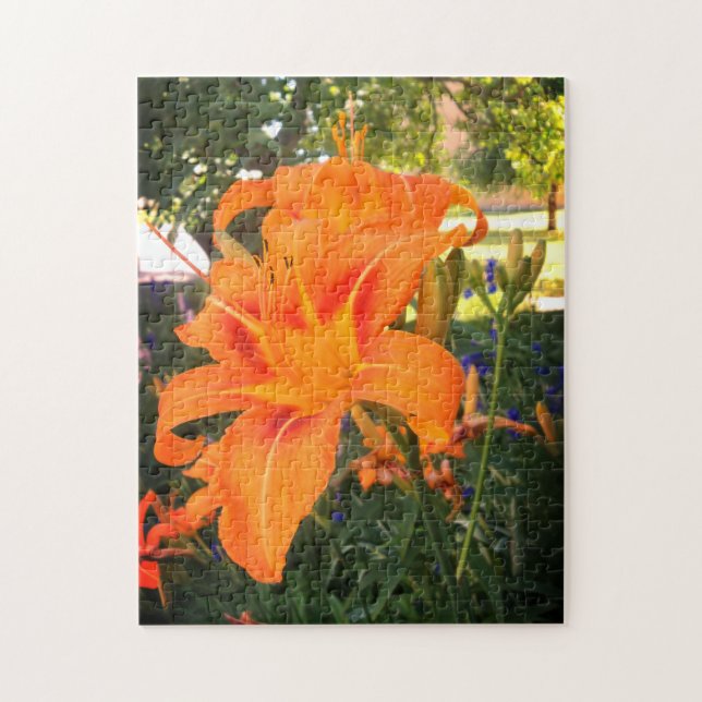 Puzzle Lys tigres dans le jardin (Vertical)