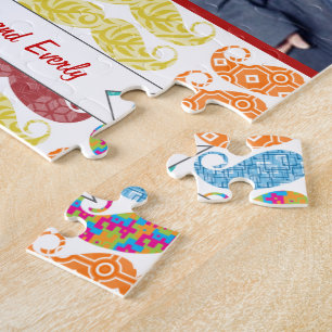 Puzzle M. Mustache Hipster Motif