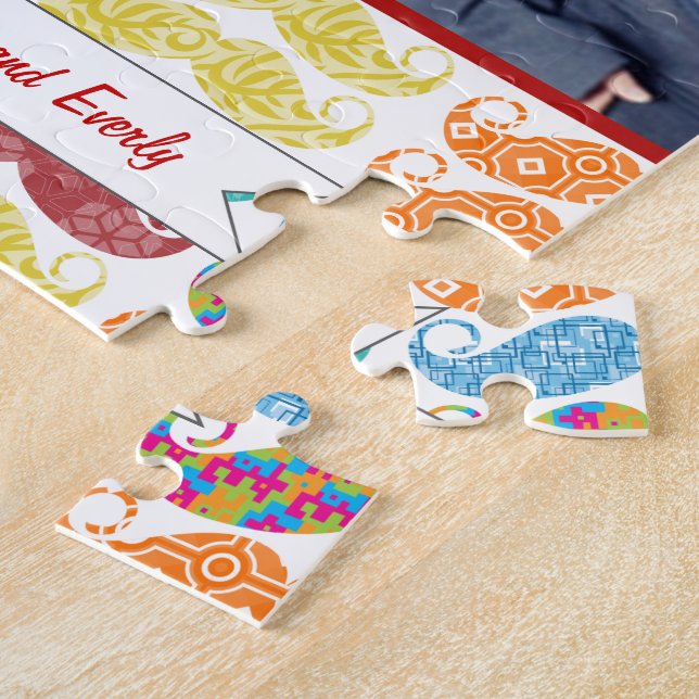 Puzzle M. Mustache Hipster Motif (Côté)