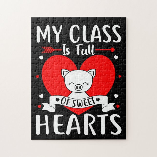 Puzzle Ma Classe Est Pleine De Coeurs Sucrés Valentine (Vertical)