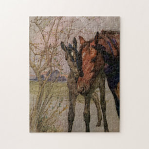 Puzzle Ma mère et I - peinture noire de livre de beauté