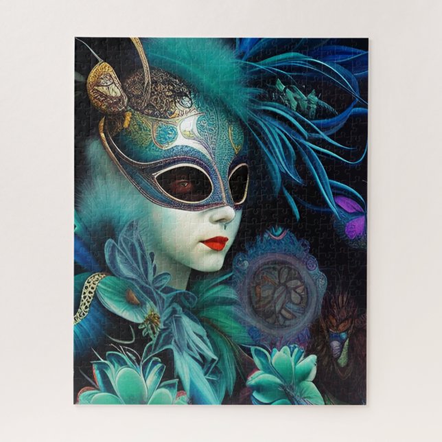 Puzzle Madame Masquerade Turquoise (Vertical)