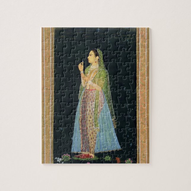 Puzzle Madame tenant une fleur, du petit album de Clive (Vertical)
