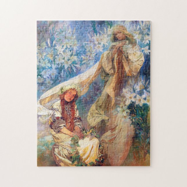 Puzzle Madonna de la Lily, Mucha (Vertical)
