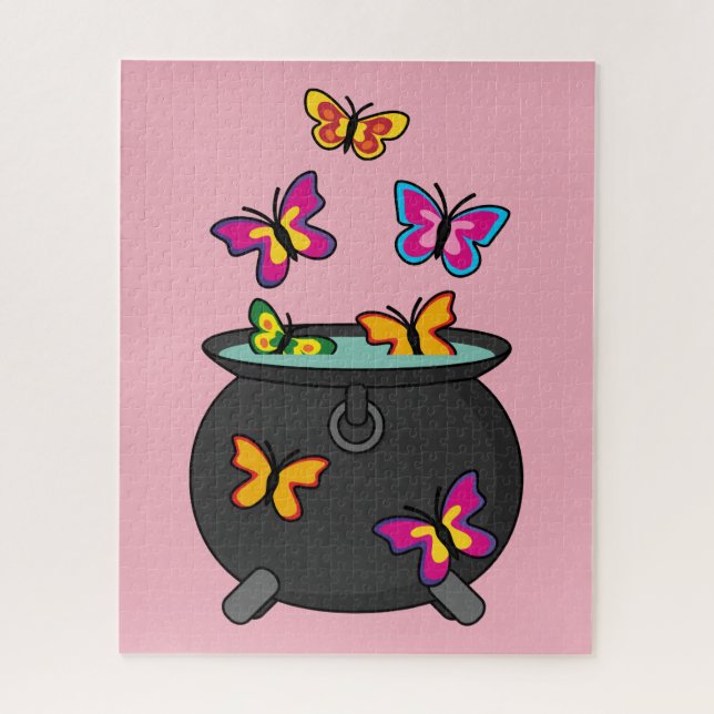 Puzzle Magical Butterflies from a cauldron (Vertical)