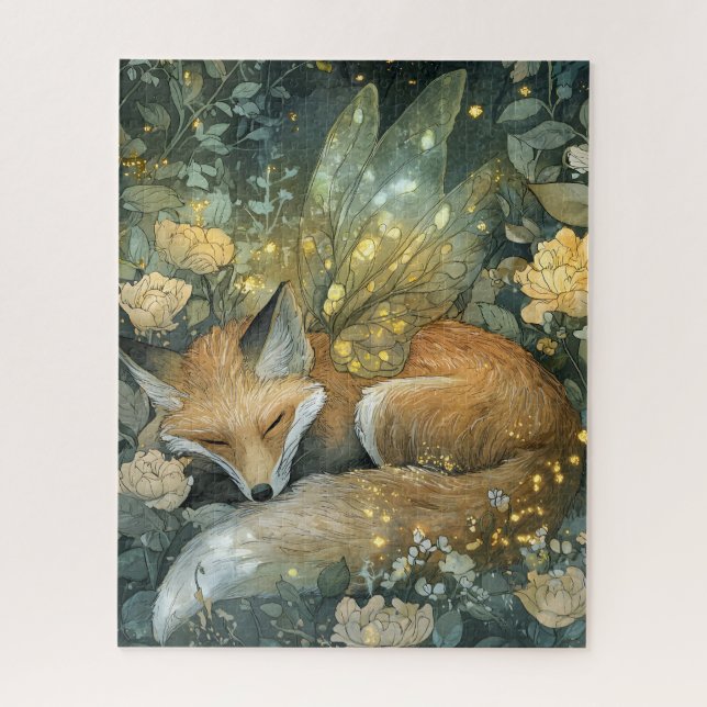 Puzzle Magical sleeping Forest Fox (Vertical)