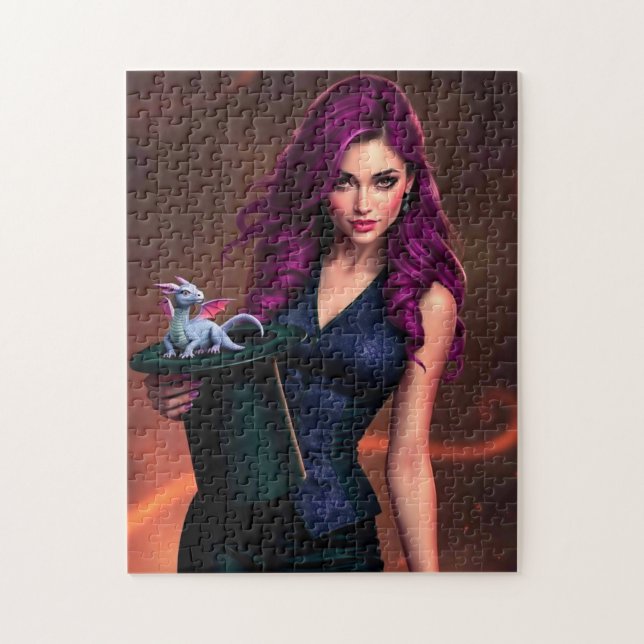 Puzzle Magicien avec petit dragon (Vertical)