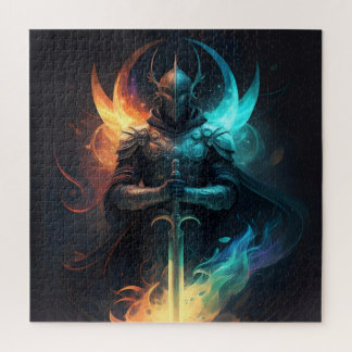 Puzzle Magie elfe : Chevalier avec épée enchantée