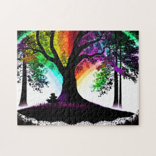 Puzzle Magique multicolore Abstrait et forêt enchantée