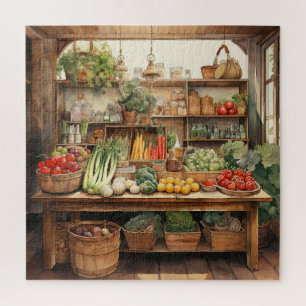 Puzzle Magnifique Aquarelle Country Vegetable Store