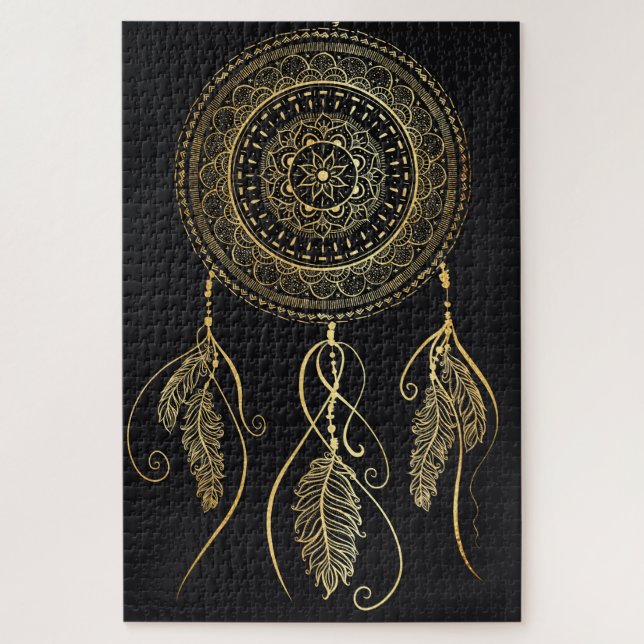 Puzzle Magnifique Black Gold Dream Catcher Mandala (Vertical)