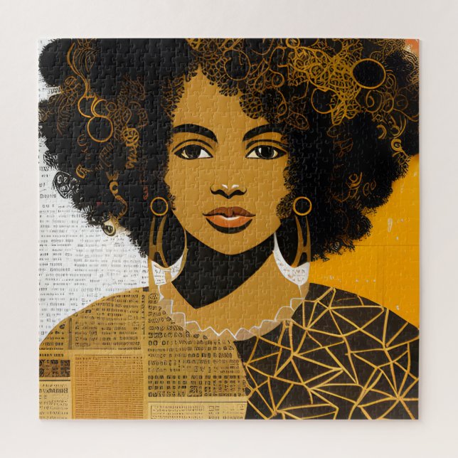 Puzzle Magnifique Coiffure frêle Africain Américain Femme (Vertical)