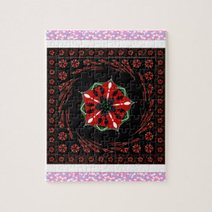 Puzzle Magnifique motif de cœurs d'amour rose bleu blanc