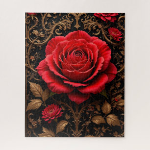 Puzzle Magnifiquement conçue rose rouge