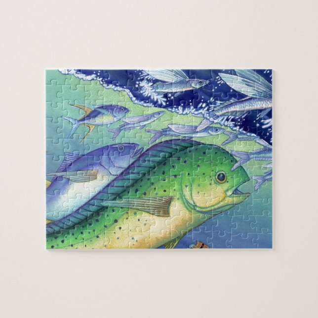 Puzzle Mahi Mahi (poisson de dauphin) chassant des (Horizontal)