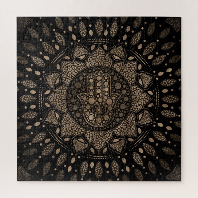 Puzzle Main de Hamsa à Fatima à Lotus mandala (Vertical)