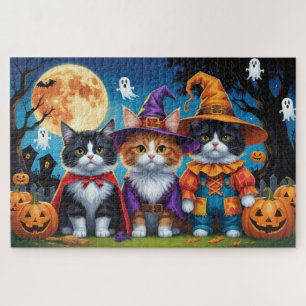 Puzzle Maine Coon Chats Citrouille Halloween Funny