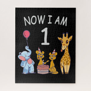 Puzzle Maintenant j'ai 1 an 1er anniversaire au zoo bébé