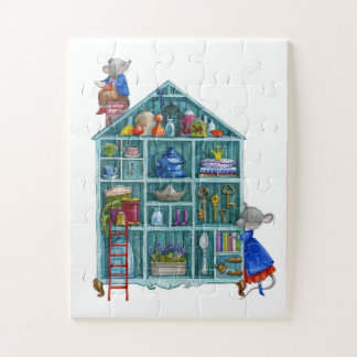 Puzzle Maison de deux petites souris mignonnes
