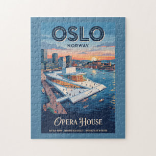 Puzzle Maison d'opéra d'Oslo Norvège Affiche de voyage vi