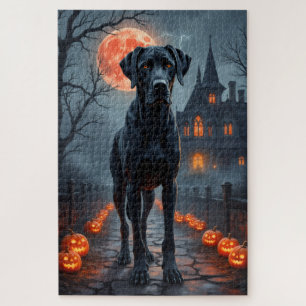 Puzzle Maison hantée de Grand Danois Art Halloween