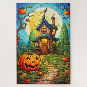 Puzzle Maison hantée Joyeux Halloween
