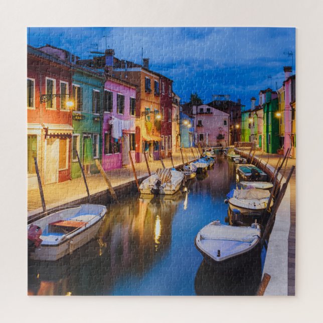 Puzzle Maisons colorées de Burano dans la nuit Venise Ita (Vertical)