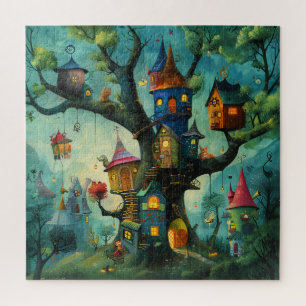 Puzzle Maisons dans un grand arbre fantaisiste