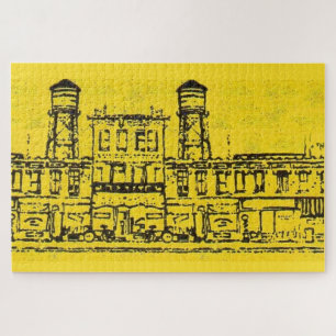 Puzzle Maisons et maisons de Yellowville et château d'eau