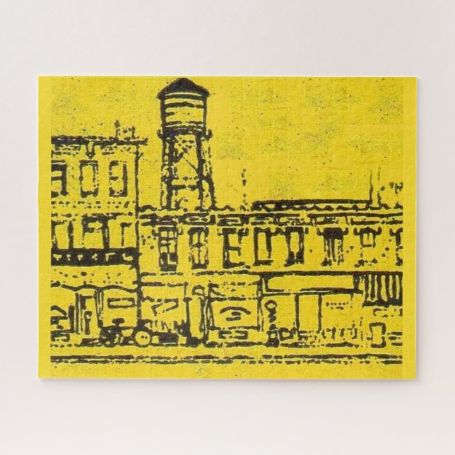 Puzzle Maisons et maisons de Yellowville et château d'eau (Horizontal)