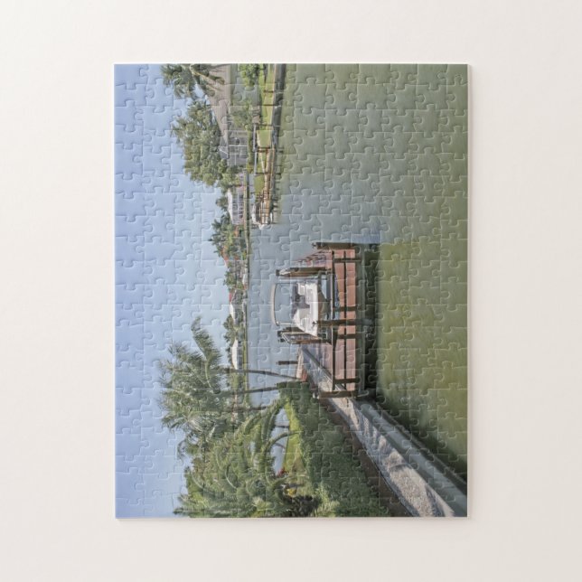 Puzzle Maisons et quais sur le canal Marco Island Florida (Vertical)