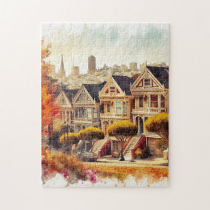 Puzzle Maisons victoriennes de San Francisco à l'automne