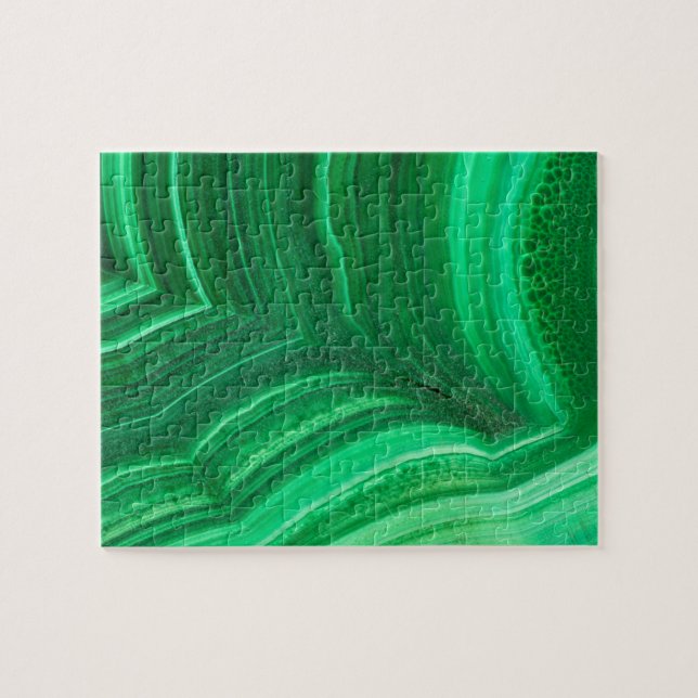 Puzzle Malachite Minéral vert vif (Horizontal)