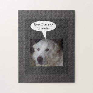 Puzzle Malade de Grands Pyrénées de l'hiver