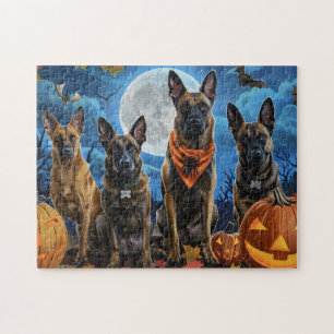 Puzzle Malinois belge Halloween effrayant
