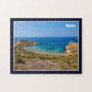 Puzzle Malte baie de Ghajn Tuffieha mer Méditerranée île