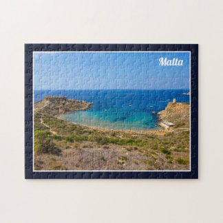 Puzzle Malte baie de Ghajn Tuffieha mer Méditerranée île