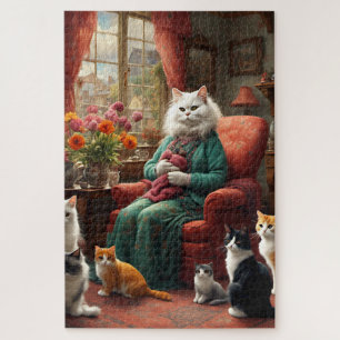 Puzzle Mama réaliste Whimsical Chat & Kittens