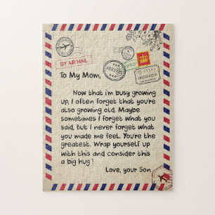 Puzzle Maman Cadeaux   Lettre À Ma Mère Amour Du Fils