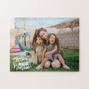 Puzzle Maman est ma bestie Citation de photo Lettres supe