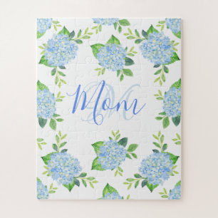Puzzle Maman Floral Blue Hydrangea Fête des Mères