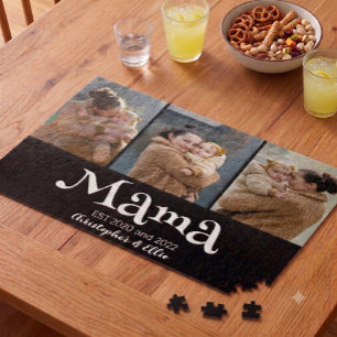 Puzzle Maman Texte Gras Amusant 3 Photo Noir