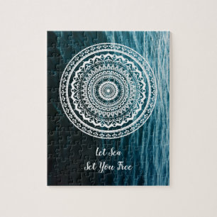 Puzzle Mandala Blanc Laissez la mer vous libérer